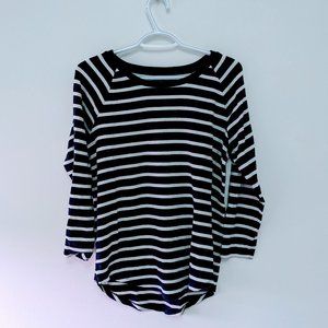 Old Navy Blue White Striped Shirt Cotton Spandex Soft Casual